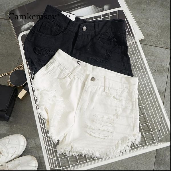 summer white denim shorts women fashion ripped holes cuffed tassel casual high waist black jeans shorts, White;black
summer white denim shorts women fashion ripped holes cuffed tassel casual high waist black jeans shorts, White;black