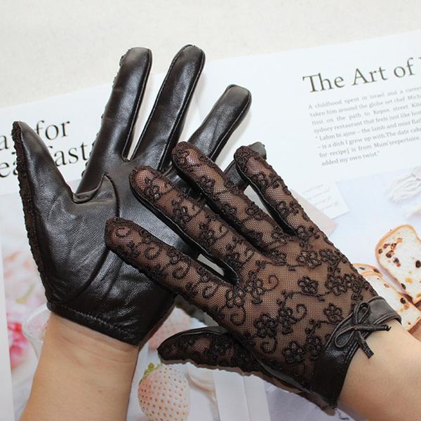 five fingers gloves ladies genuine leather touch screen fashion black lace without lining sheepskin spring and autumn gloves1, Blue;gray
five fingers gloves ladies genuine leather touch screen fashion black lace without lining sheepskin spring and autumn gloves1, Blue;gray