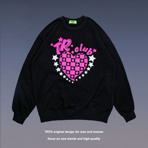 Tkpa Guochao brand love foam printing Harajuku hip hop round neck Pullover Sweater for male and female lovers Gaojie, Black
Tkpa Guochao brand love foam printing Harajuku hip hop round neck Pullover Sweater for male and female lovers Gaojie, Black