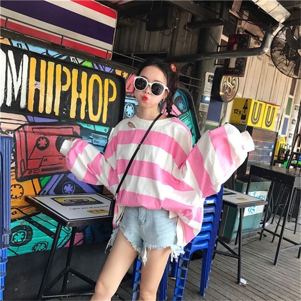 2020 new trendy hong kong style loose underwear sweater t-shirt sweaterstriped sweater long sleeve ins super t-shirt cute style girl, Black
2020 new trendy hong kong style loose underwear sweater t-shirt sweaterstriped sweater long sleeve ins super t-shirt cute style girl, Black