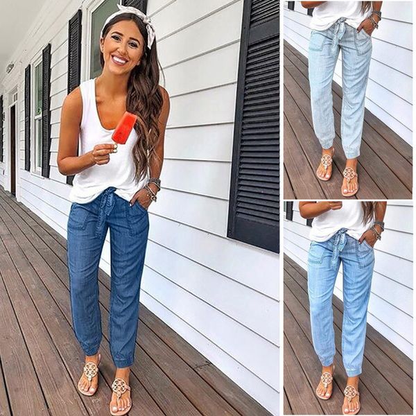 2020 summer new street trendsetter fashion pure casual color straight pants women's jeans, Blue
2020 summer new street trendsetter fashion pure casual color straight pants women's jeans, Blue