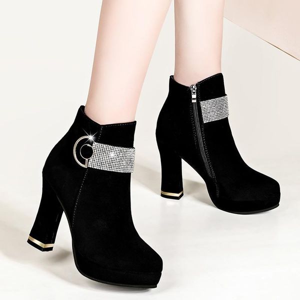 bla zipper woshoes new style spring, autumn and winter woboots suede short boots wohigh heel fashion lady shoes -40, Black
bla zipper woshoes new style spring, autumn and winter woboots suede short boots wohigh heel fashion lady shoes -40, Black