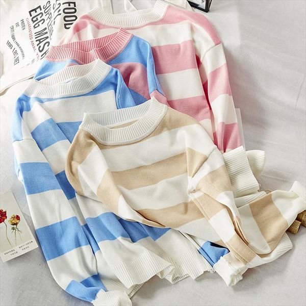 contrast color loose striped sweater women jumper 2019 fall winter korean kawaii pullover sweater female pink blue, White;black
contrast color loose striped sweater women jumper 2019 fall winter korean kawaii pullover sweater female pink blue, White;black