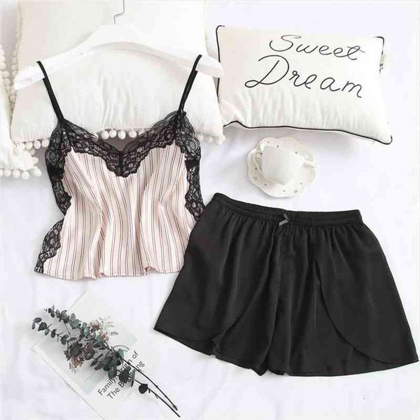 patchwork fashion woman pajama set lace spaghetti strap short twinset sleepwear ice silk soft pyjama, Black;red
patchwork fashion woman pajama set lace spaghetti strap short twinset sleepwear ice silk soft pyjama, Black;red