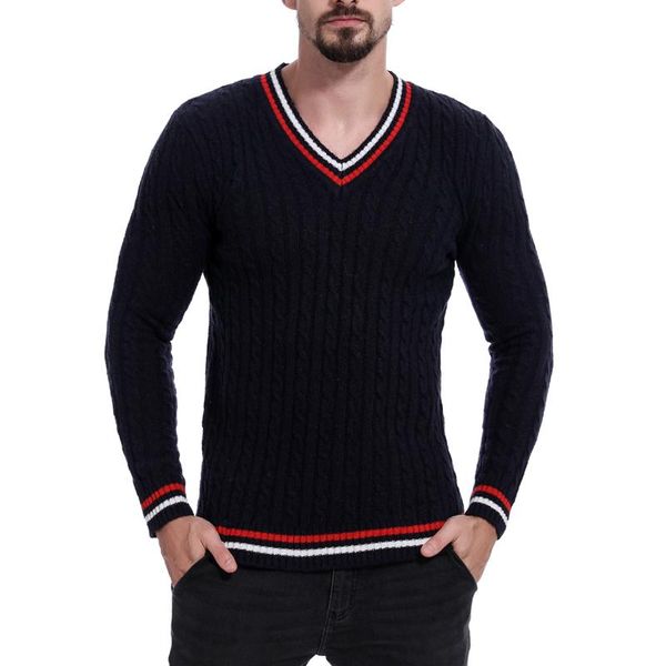 men's sweaters vogue men sweater autumn winter wool striped fashion slim v-neck knitting male casual loose pullovers, White;black
men's sweaters vogue men sweater autumn winter wool striped fashion slim v-neck knitting male casual loose pullovers, White;black