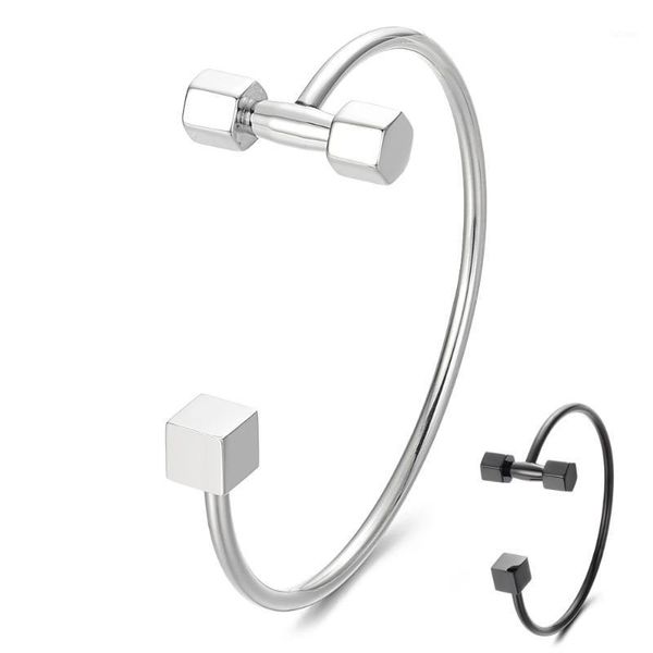 fashion stainless steel barbell jewelry square block end fitness dumbbell bracelet, party and christmas men gift1, Black
fashion stainless steel barbell jewelry square block end fitness dumbbell bracelet, party and christmas men gift1, Black