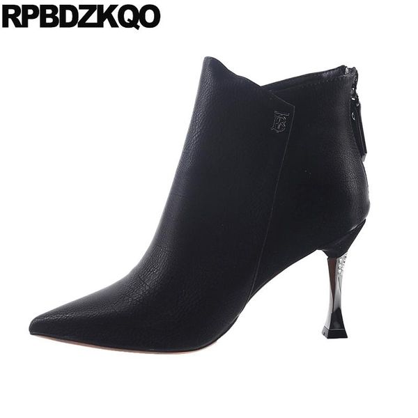 black booties pointed toe short stiletto ankle 2020 waterproof high heel pointy winter shoes women boots fashion
black booties pointed toe short stiletto ankle 2020 waterproof high heel pointy winter shoes women boots fashion