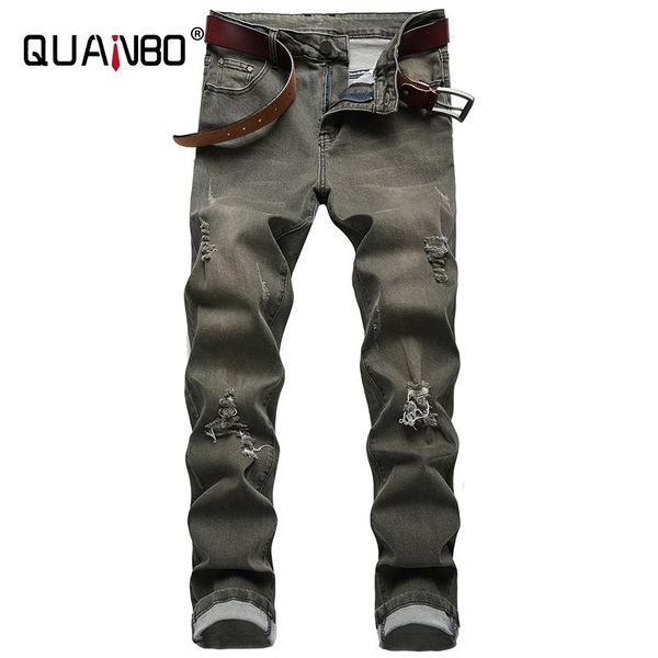 men's jeans mens ripped distressed destroyed slim fit straight leg denim fashion street gray men for, Blue
men's jeans mens ripped distressed destroyed slim fit straight leg denim fashion street gray men for, Blue
