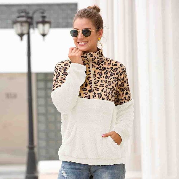 women designers clothes 2020 fashion leopard print joining together plush long sleeve pullover lapel sweater women winter woman fleece, Black
women designers clothes 2020 fashion leopard print joining together plush long sleeve pullover lapel sweater women winter woman fleece, Black