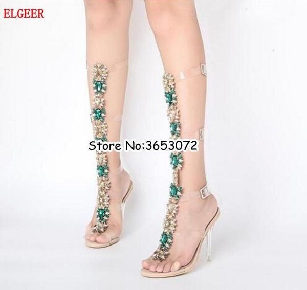 boots handmade factory price lady thin high heels buckle strap rhinestone sandals knee cyrstal pvc transparent long boots1, Black
boots handmade factory price lady thin high heels buckle strap rhinestone sandals knee cyrstal pvc transparent long boots1, Black