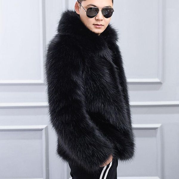 2021 winter new faux fur jacket men's korea style solid color plus size outwear male luxurious fashion casual outcoat d2871, Black
2021 winter new faux fur jacket men's korea style solid color plus size outwear male luxurious fashion casual outcoat d2871, Black