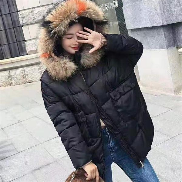 mid-length cotton coat female 2019 winter fashion new fur collar hooded long-sleeved warm loose cotton coat jacket tide h009241, Black
mid-length cotton coat female 2019 winter fashion new fur collar hooded long-sleeved warm loose cotton coat jacket tide h009241, Black