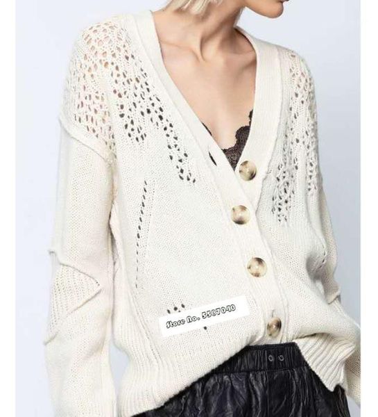 women sweater 2020 early autumn hook flower hollow irregular thick needle v-neck short knit cashmere cardigan small jacket1, White
women sweater 2020 early autumn hook flower hollow irregular thick needle v-neck short knit cashmere cardigan small jacket1, White