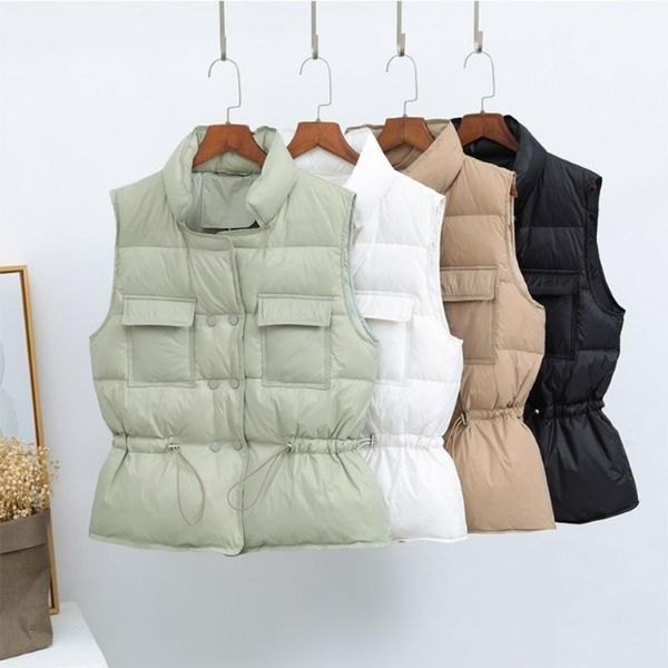 2020 new autumn winter women's vest clothing stand collar thick duck down loose pockets solid single breasted waistcoat a2171, Black;white
2020 new autumn winter women's vest clothing stand collar thick duck down loose pockets solid single breasted waistcoat a2171, Black;white