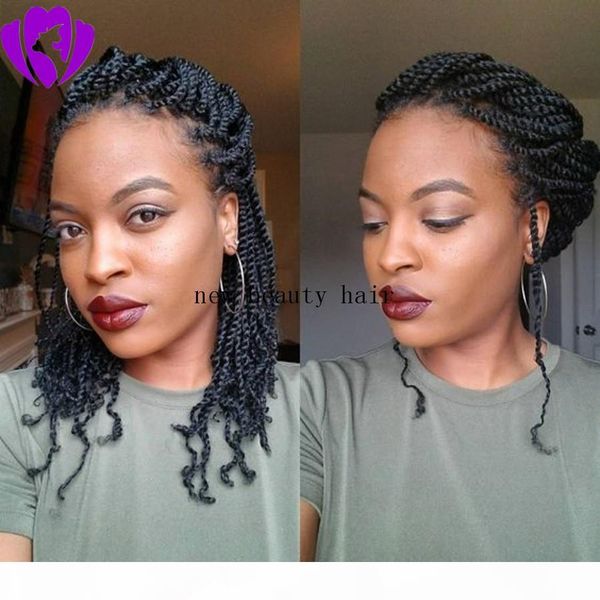 selling natural black kinky twist tips short braided synthetic lace front wigs for africa american black women fast shipping
selling natural black kinky twist tips short braided synthetic lace front wigs for africa american black women fast shipping