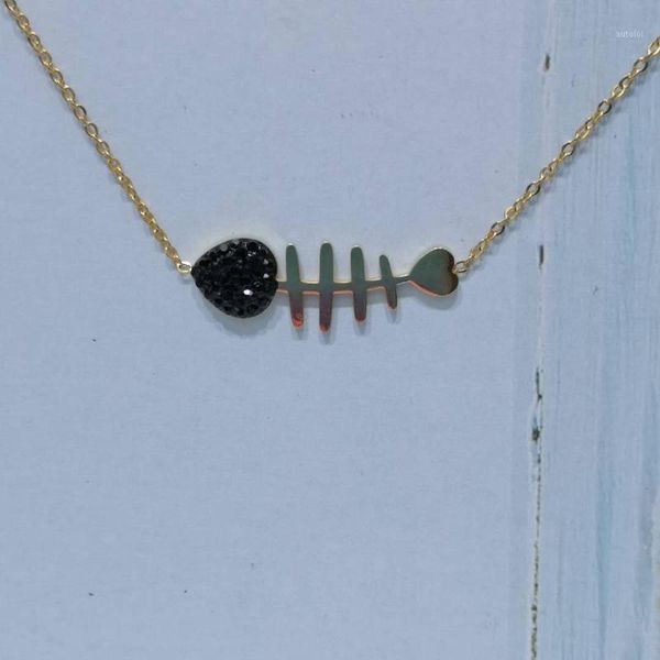 claire eco-certification good stainless steel necklace 45cm curb chains black rhinestons heart of fish bone 30mm pendant girls1, Silver
claire eco-certification good stainless steel necklace 45cm curb chains black rhinestons heart of fish bone 30mm pendant girls1, Silver