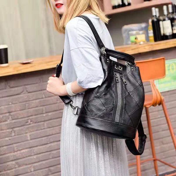 new designer women soft leather backpack female quilted bucket bag girl shoulder school bags travel packs ing
new designer women soft leather backpack female quilted bucket bag girl shoulder school bags travel packs ing