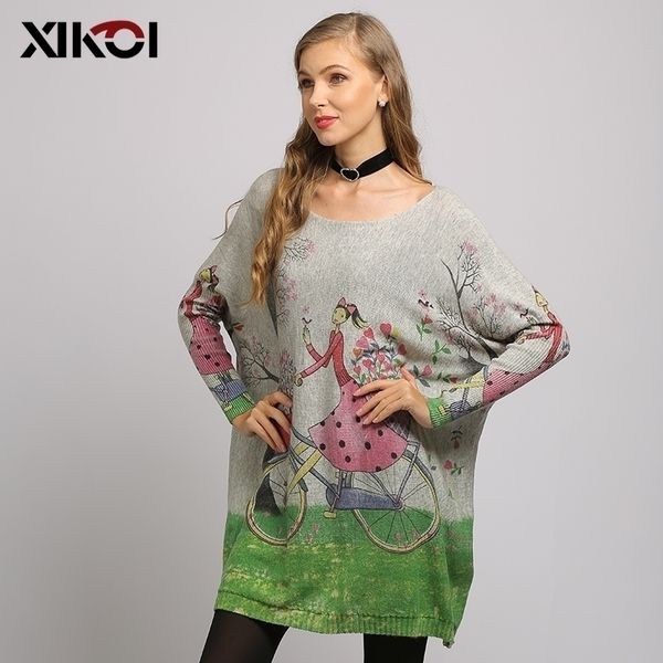 xikoi woman sweater oversized long batwing sleeve pullovers o-neck knitted fashion loose female casual flower girl print clothes y200720, White;black
xikoi woman sweater oversized long batwing sleeve pullovers o-neck knitted fashion loose female casual flower girl print clothes y200720, White;black