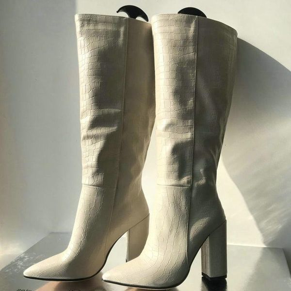 boots winter for woman fashion consice pure color brown pointed toe block heels chunky knee high 34-43, Black
boots winter for woman fashion consice pure color brown pointed toe block heels chunky knee high 34-43, Black