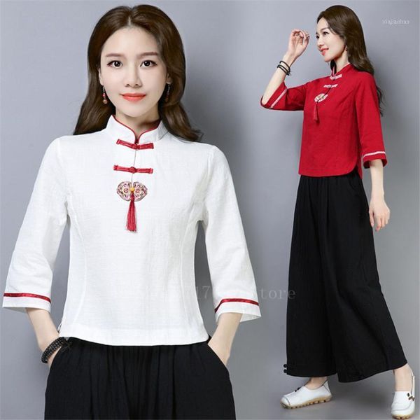 woman retro chinese national style vintage tassel cotton linen shirts lady summer casual buckle oriental shirt1, Red
woman retro chinese national style vintage tassel cotton linen shirts lady summer casual buckle oriental shirt1, Red