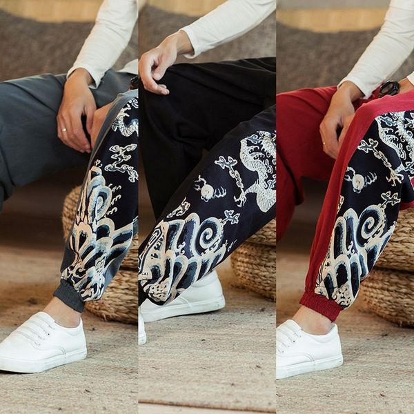 lzgbv antique trousersstitching autumn new chinese style ethnic men's national trousers cotton and linen buddha cotton linen pants yout, Blue
lzgbv antique trousersstitching autumn new chinese style ethnic men's national trousers cotton and linen buddha cotton linen pants yout, Blue