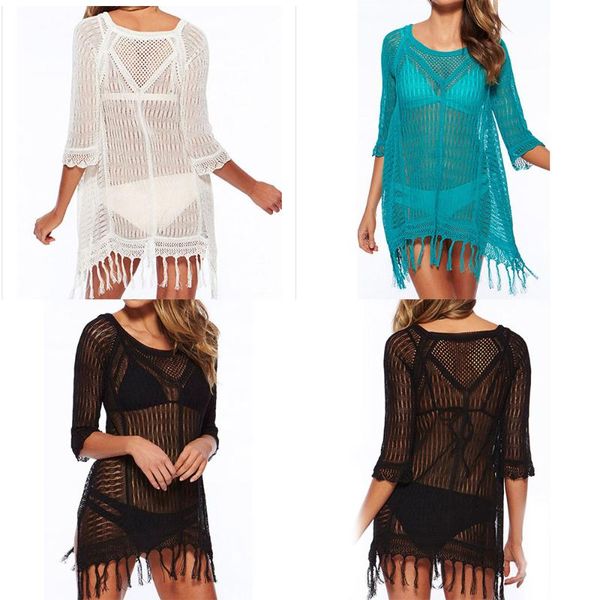 women's blouses & shirts 2021 summer womens bikini cover up knitted crochet tassel swimwear beach blouse, White
women's blouses & shirts 2021 summer womens bikini cover up knitted crochet tassel swimwear beach blouse, White