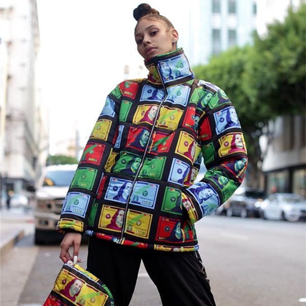 женщины wadded куртка tide brand банкнота доллар печать крашение puffer jacket с капюшоном хлопка-телогрейки зима теплая верхняя одежда f110, White
женщины wadded куртка tide brand банкнота доллар печать крашение puffer jacket с капюшоном хлопка-телогрейки зима теплая верхняя одежда f110, White