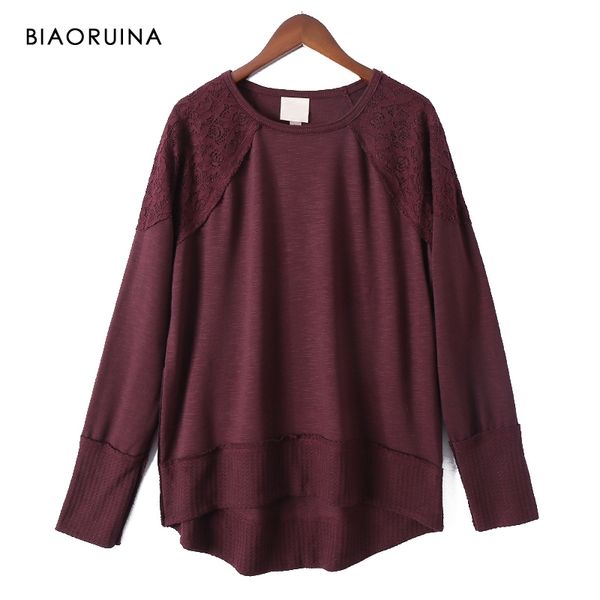 biaoruina women's floral lace seams sweet t-shirt o-neck ling sleeve ladies elegant solid tees female fashion new arrival t200110, White
biaoruina women's floral lace seams sweet t-shirt o-neck ling sleeve ladies elegant solid tees female fashion new arrival t200110, White