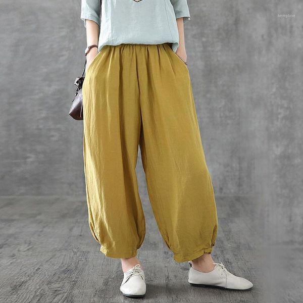 summer arts style women elastic waist vintage wide leg pants 100% cotton loose casual solid ankle-length pants plus size s7231, Black;white
summer arts style women elastic waist vintage wide leg pants 100% cotton loose casual solid ankle-length pants plus size s7231, Black;white