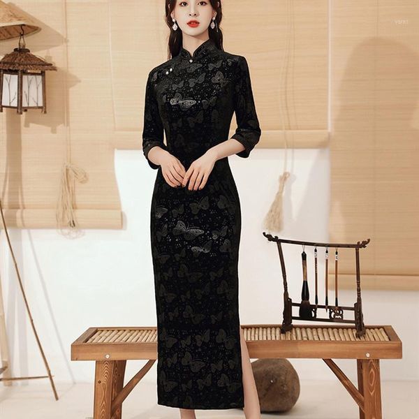 vintage oriental female mandarin collar butterfly cheongsam novelty chinese traditional women half sleeve velour long qipao1, Red
vintage oriental female mandarin collar butterfly cheongsam novelty chinese traditional women half sleeve velour long qipao1, Red