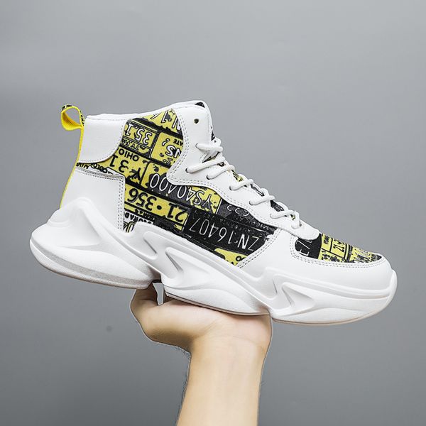 men's high graffiti young man cool sneakers casual men vulcanize shoes black white lace-up male footwear, Black;brown
men's high graffiti young man cool sneakers casual men vulcanize shoes black white lace-up male footwear, Black;brown