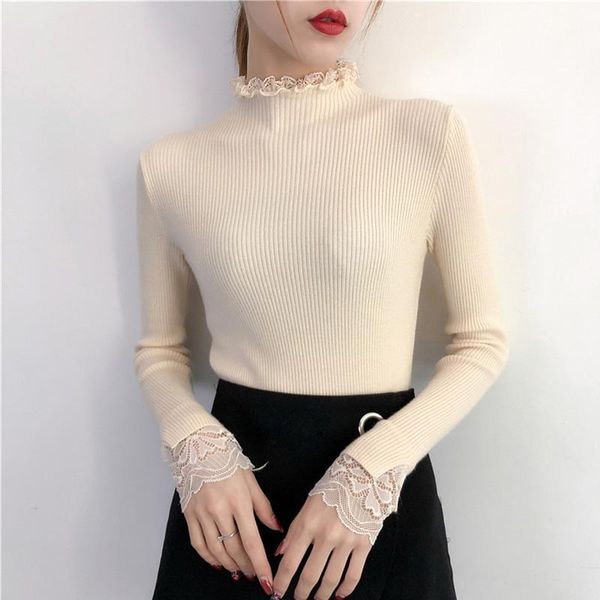 winter autumn women sweater and pullover basic lace patchwork knitted pull high elasticity soft female pullovers sweater1, White;black
winter autumn women sweater and pullover basic lace patchwork knitted pull high elasticity soft female pullovers sweater1, White;black