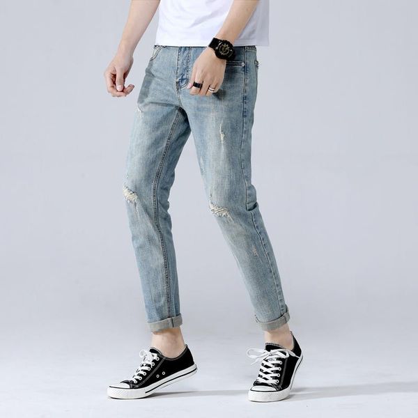 men's jeans 2021 man fashion scratched hole slimjean men retro crippled package young male personal casual denim pant, Blue
men's jeans 2021 man fashion scratched hole slimjean men retro crippled package young male personal casual denim pant, Blue