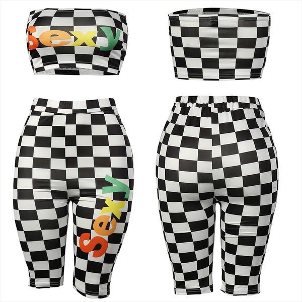women club matching two piece set shorts plaid print letter tube bottom strapless checkered vacation outfits clubwear, Gray
women club matching two piece set shorts plaid print letter tube bottom strapless checkered vacation outfits clubwear, Gray