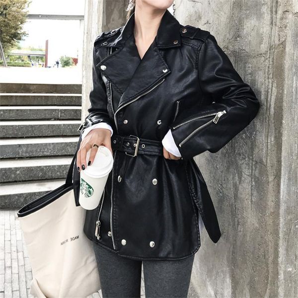 2020 spring autumn womens clothing new motorcycle pu leather jackets slim fashion belt windbreaker jacket female outerwear g1001, Black
2020 spring autumn womens clothing new motorcycle pu leather jackets slim fashion belt windbreaker jacket female outerwear g1001, Black