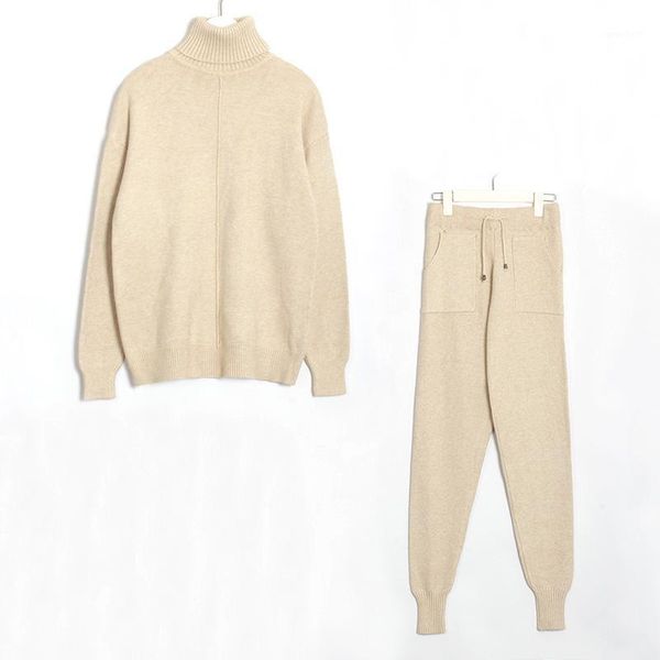 women's tracksuits wixra 2021 stylish knit suit womens casual solid two piece sets turtleneck mid line sweater+pant tracksuit female su, Gray
women's tracksuits wixra 2021 stylish knit suit womens casual solid two piece sets turtleneck mid line sweater+pant tracksuit female su, Gray