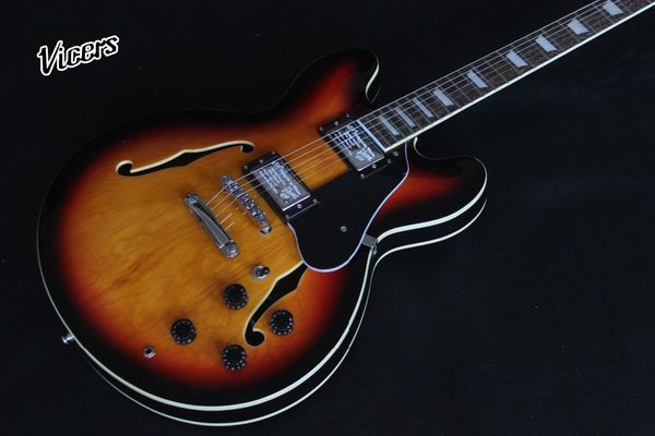 new standard custom.f hollow body jazz electric guitar.double sunburst color guitarra.black pickguard gitaar.real ps
new standard custom.f hollow body jazz electric guitar.double sunburst color guitarra.black pickguard gitaar.real ps