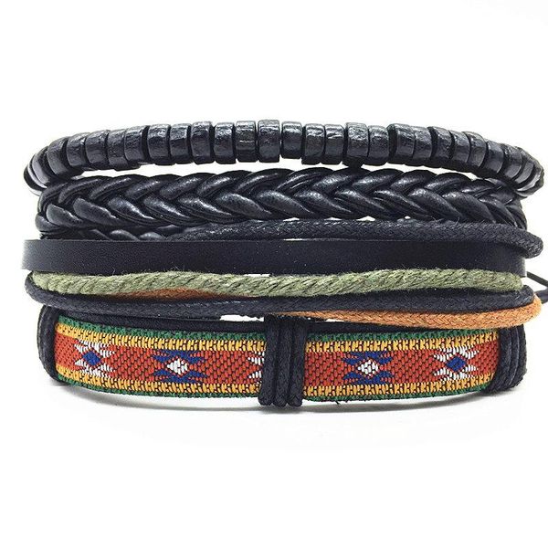 black design beaded ethnic 4pc/set handmade leather bracelets women vintage men bangle male homme jewelry accessories
black design beaded ethnic 4pc/set handmade leather bracelets women vintage men bangle male homme jewelry accessories