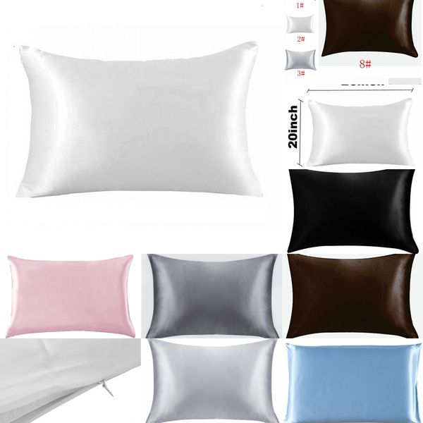 20*26inch satin pillowcase home multicolornew ice silk case zipper double face envelope bedding pillow cover 2 n2626
20*26inch satin pillowcase home multicolornew ice silk case zipper double face envelope bedding pillow cover 2 n2626