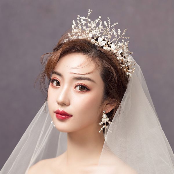 white bridal crown mori 2020 new super fairy wedding hair accessories korean headdress, Silver
white bridal crown mori 2020 new super fairy wedding hair accessories korean headdress, Silver