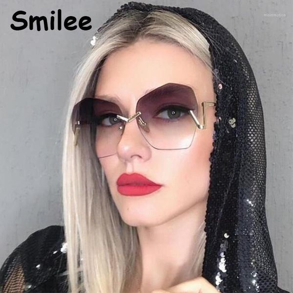 trending woman shades rimless sun glasses 2020 tinted luxury designer clear lens sunglasses female curved temples uv4001, White;black
trending woman shades rimless sun glasses 2020 tinted luxury designer clear lens sunglasses female curved temples uv4001, White;black