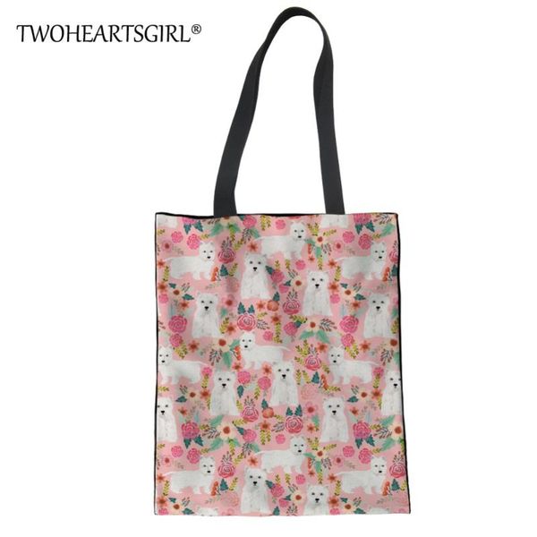 twoheartsgirl цветочного westie холст сумка для женщин женских повседневного tote сумка kawaii подростковых девушек торговых мешков плеча
twoheartsgirl цветочного westie холст сумка для женщин женских повседневного tote сумка kawaii подростковых девушек торговых мешков плеча