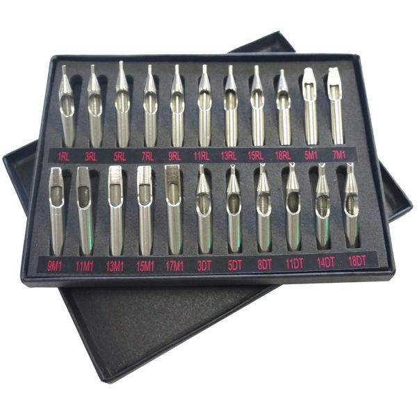 22pcs tattoo stainless steel nozzle tips tubes set kit box round flat tattoo tips mixed for tattoo needles machine grip supply
22pcs tattoo stainless steel nozzle tips tubes set kit box round flat tattoo tips mixed for tattoo needles machine grip supply