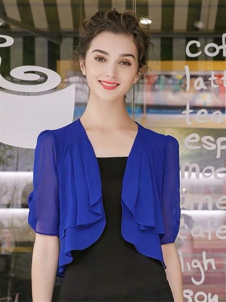 women's blouses & shirts fashion korean women thin elegant chiffon coat,outwear summer sun protection plus size swee kimono cardigan bl, White 
women's blouses & shirts fashion korean women thin elegant chiffon coat,outwear summer sun protection plus size swee kimono cardigan bl, White