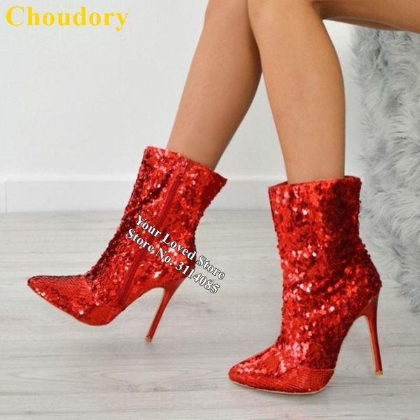 boots choudory bling red sequined ankle pointed toe stiletto heels paillewedding shoes plus size glitter dress pumps, Black
boots choudory bling red sequined ankle pointed toe stiletto heels paillewedding shoes plus size glitter dress pumps, Black