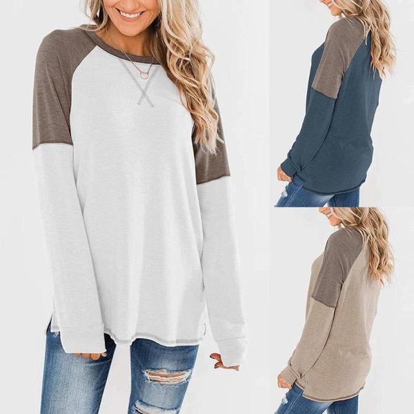 women autumn winter long sleeve shirt fashion long sleeve round neck casual splicing loose cotton t-shirt blouse1, White
women autumn winter long sleeve shirt fashion long sleeve round neck casual splicing loose cotton t-shirt blouse1, White
