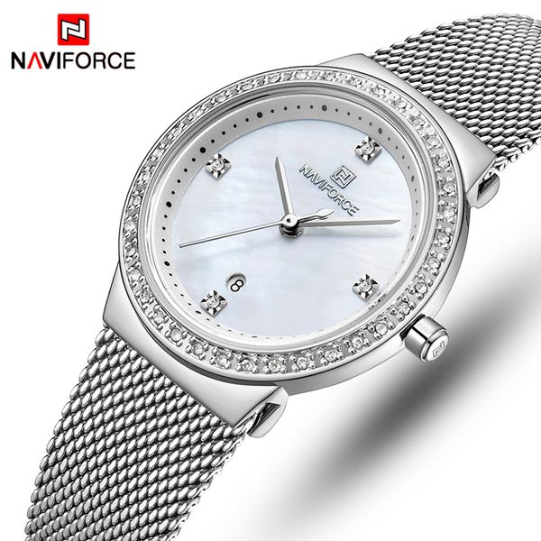 naviforce watch women stainless steel quartz watches lady brand luxury fashion clock simple wrist watch relogio feminino 201120, Slivery;brown
naviforce watch women stainless steel quartz watches lady brand luxury fashion clock simple wrist watch relogio feminino 201120, Slivery;brown