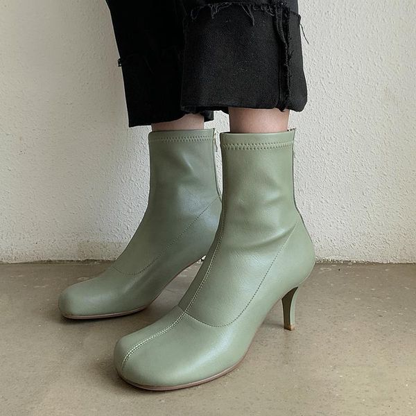 cow leather high heels short boots green colors office ladies boots woman autumn winter women ankle size 40, Black
cow leather high heels short boots green colors office ladies boots woman autumn winter women ankle size 40, Black