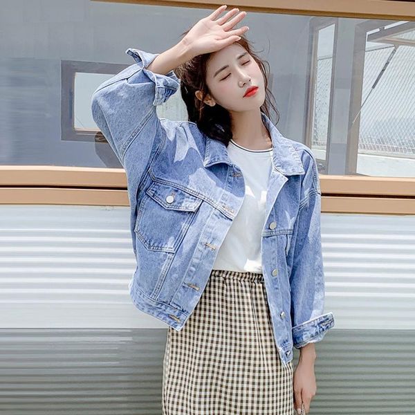 women's jackets korean batwing sleeve denim jacket women boyfriend short jeans coat streetwear harajuku vintage spring autumn basic, Black;brown
women's jackets korean batwing sleeve denim jacket women boyfriend short jeans coat streetwear harajuku vintage spring autumn basic, Black;brown