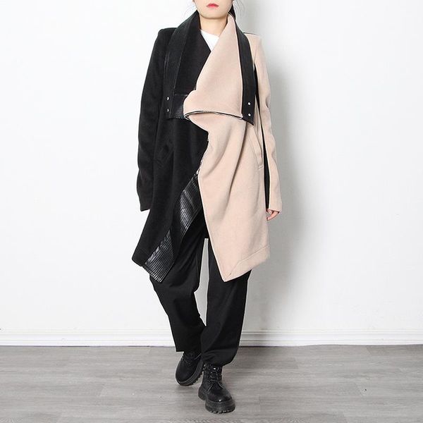 patchwork irregular tweed jacket women's lapel long-sleeved casual loose contrast color coat women's fashion new clothing, Black
patchwork irregular tweed jacket women's lapel long-sleeved casual loose contrast color coat women's fashion new clothing, Black